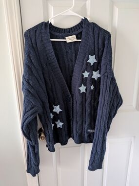 Taylor Swift Midnights Cardigan with Light Blue Star Patches READ